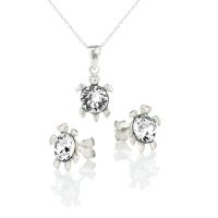 Art.No.cr10883434kovsfzd025- Комплект колие с обици сребро 925 Костенурка crystal от  