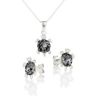 Art.No.sini10883434kovsfzd025- Комплект колие с обици сребро 925 Костенурка silver night от  