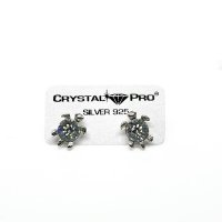 Art.No.cr108834kovs- Сребърни обици винт Костенурка crystal от  