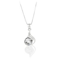 Art.No.cr108839vskvd015- Елегантно сребърно колие с австрийски кристал crystal от  