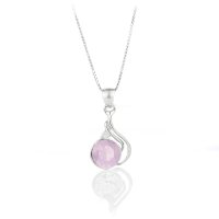 Art.No.rwo108839vskvd015- Елегантно сребърно колие с австрийски кристал rose water opal от  