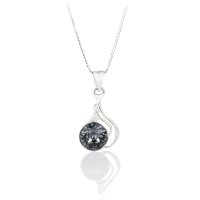 Art.No.sini108839vskvd015- Елегантно сребърно колие с австрийски кристал silver night от  