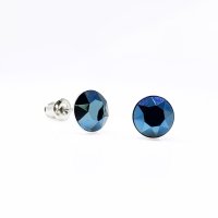 Art.No.metbl108839ov- Обици винт с австрийски кристали Ксириус 9мм metallic blue от  