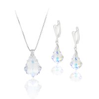 Art.No.ab60902216skvd015- Сребърен комплект колие с обици Барокова капка aurore boreale от  