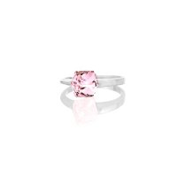 Art.No.lr48416prs- Кристален пръстен сребро 925 кубче 6мм light rose от  