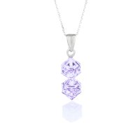Art.No.v48416doublesfzd025- Сребърно колие Двойно кубче violet от  