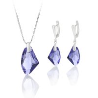 Art.No.tan66562719skvd022- Сребърен комплект с кристали Галактик tanzanite от  