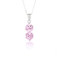 Art.No.lr48416doublesfzd025- Сребърно колие Двойно кубче light rose от  