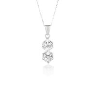 Art.No.cr48416doublesfzd025- Сребърно колие Двойно кубче crystal от  