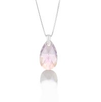 Art.No.lamsh610622skvd015- Сребърно колие Класическа капка 22мм light amethyst shimmer от  