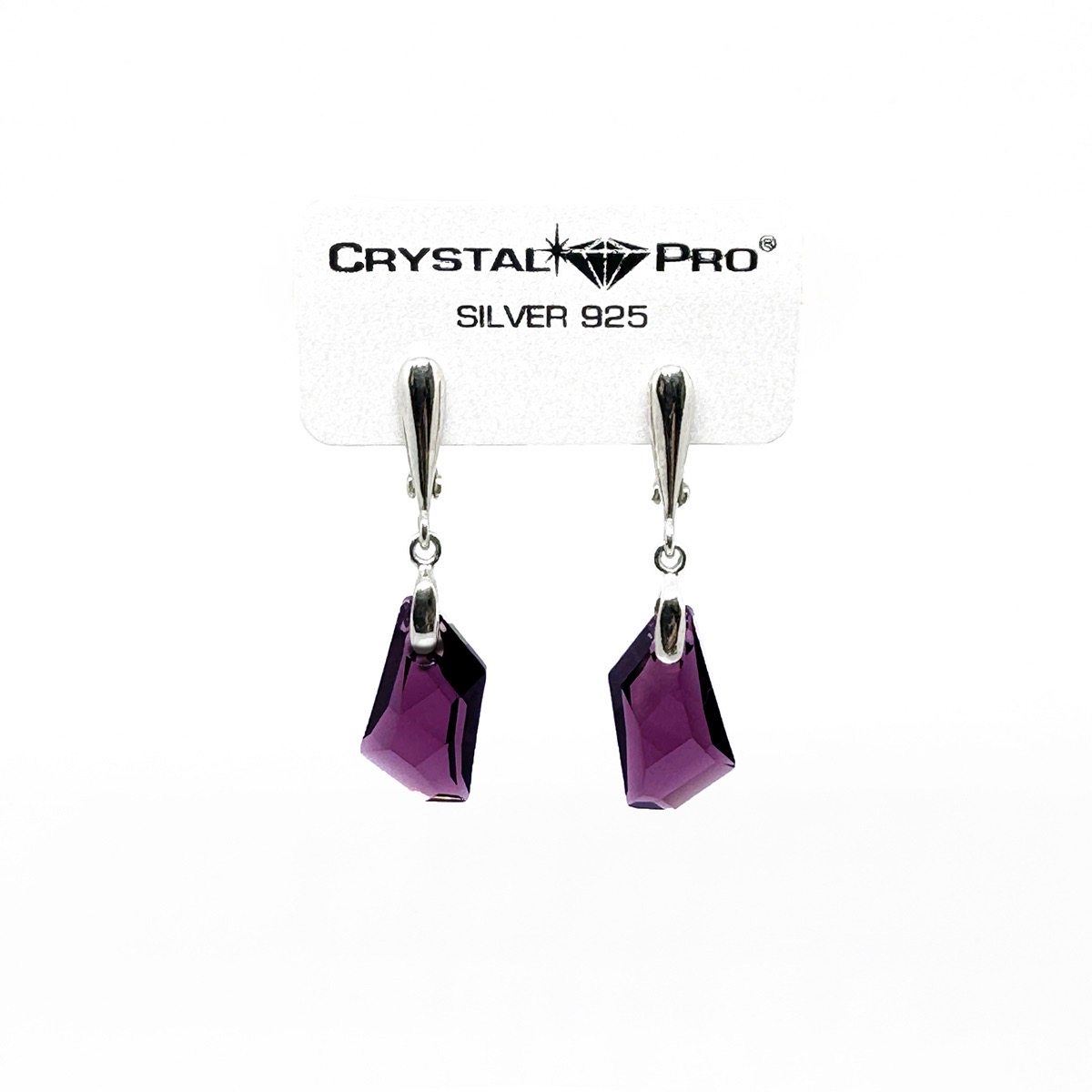 Дамски сребърни обици Де Арт amethyst