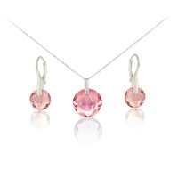 Art.No.lrsh64301410sfzd025- Сребърен комплект с ефектни австрийски кристали light rose shimmer от  