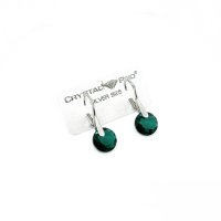 Art.No.em643010ops- Обици сребро 925 с кристали Кръг emerald shimmer от  