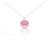 Art.No.lrsh643014sfzd025- Сребърно колие с кристал Кръг 14мм light rose shimmer от  