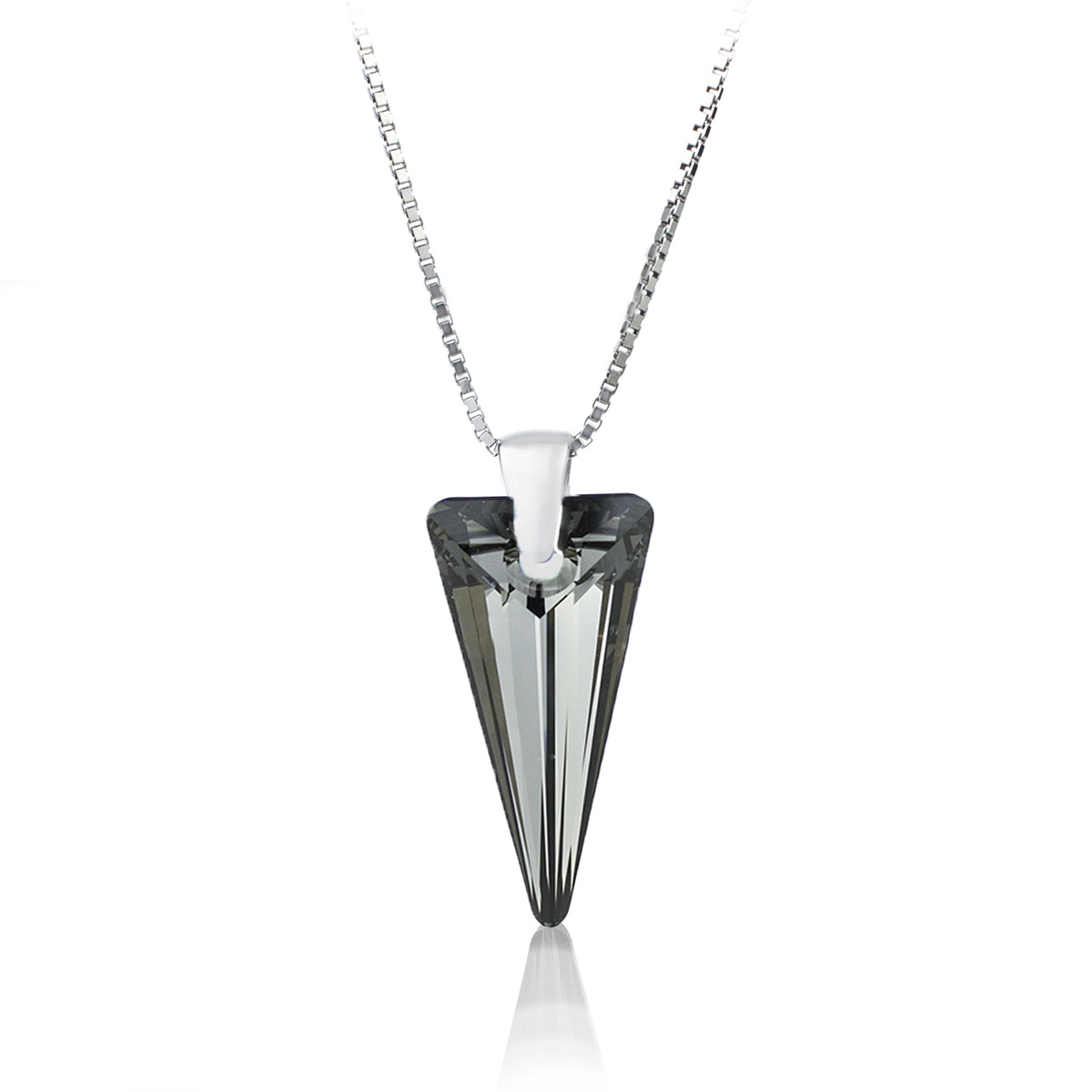 Елегантно кристално колие сребро 925 silver night