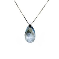Art.No.blsh610628skvd022- Сребърно колие Класическа капка 28мм blue shade от  