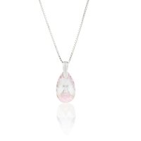 Art.No.lamsh610616skvd012- Сребърно колие Класическа капка 16мм light amethyst shimmer  от  