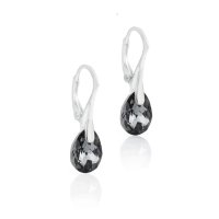 Art.No.sini643311ops- Кристални сребърни обици Капка silver night от  