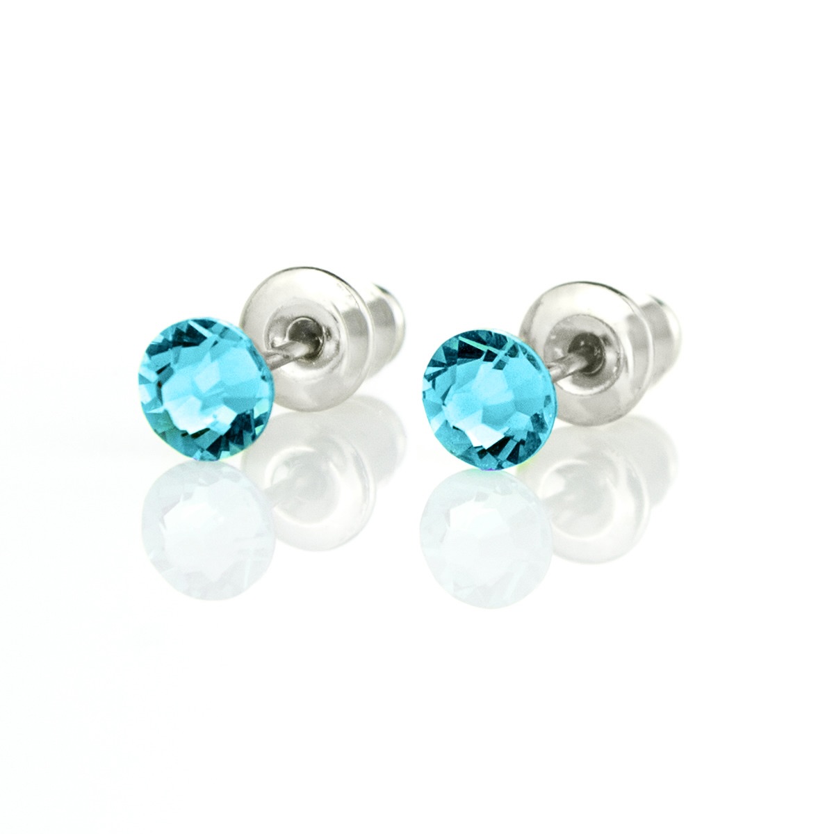 Малки кристални обици Мини blue zircon