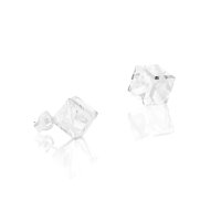 Art.No.cr48418ovs- Сребърни обици винт с кристални кубчета 8мм crystal от  