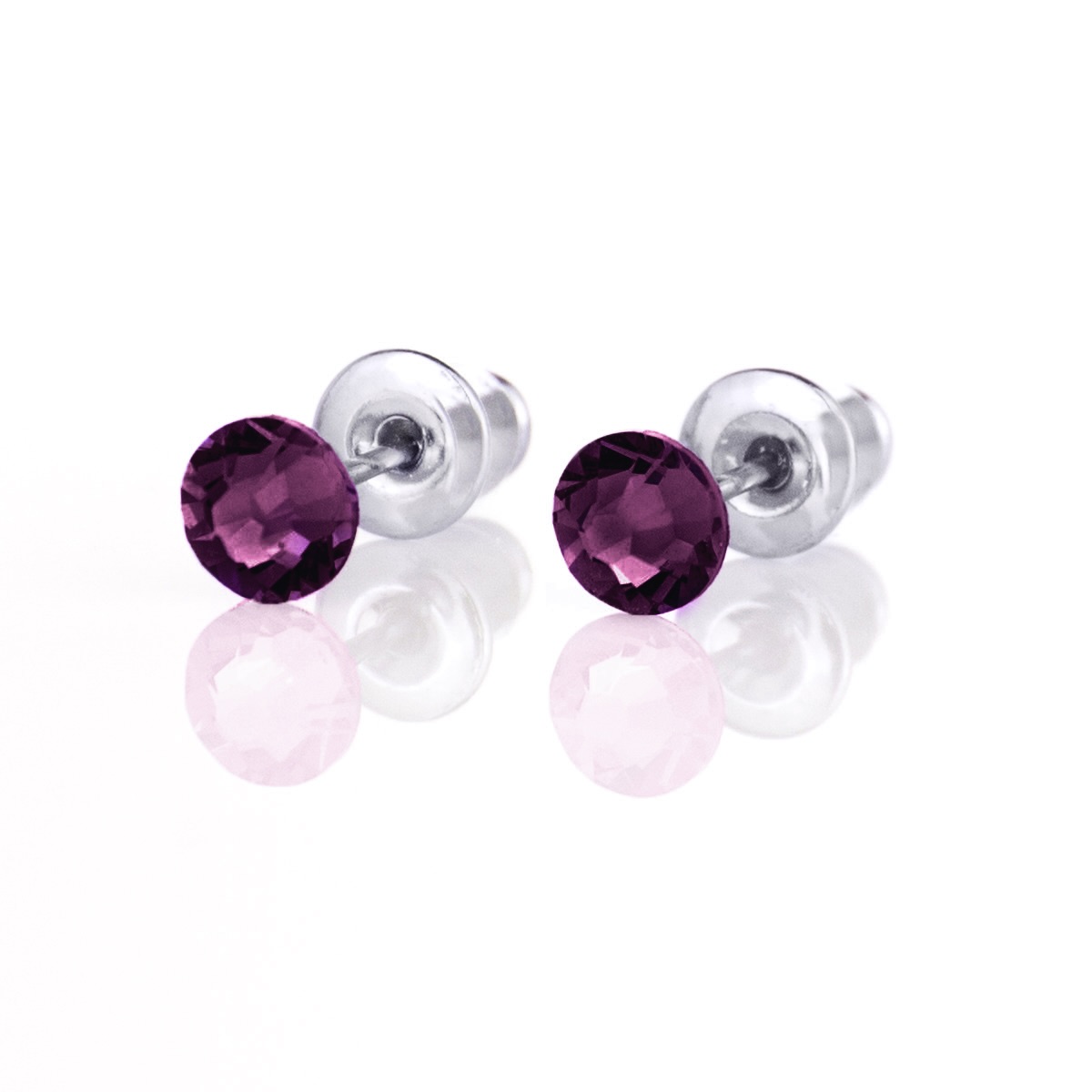 Малки кристални обици Мини amethyst