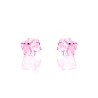 Art.No.lr48418ovs- Сребърни обици винт с кристални кубчета 8мм light rose от  
