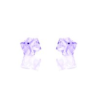 Art.No.v48418ovs- Сребърни обици винт с кристални кубчета 8мм violet  от  