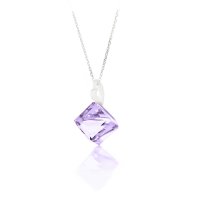 Art.No.v48418vsfzd025- Сребърно колие кристално кубче 8мм violet от  
