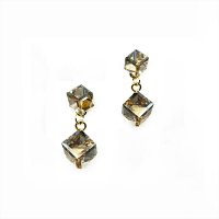 Art.No.gs484186dos- Обици сребро 925 Висящо кубче golden shadow от  