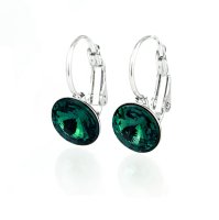 Art.No.em112239op- Обици с кристали Малка ривола панта emerald  от  