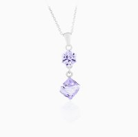 Art.No.v484186vsfzd035- Колие сребро 925 Висящо кубче violet от  