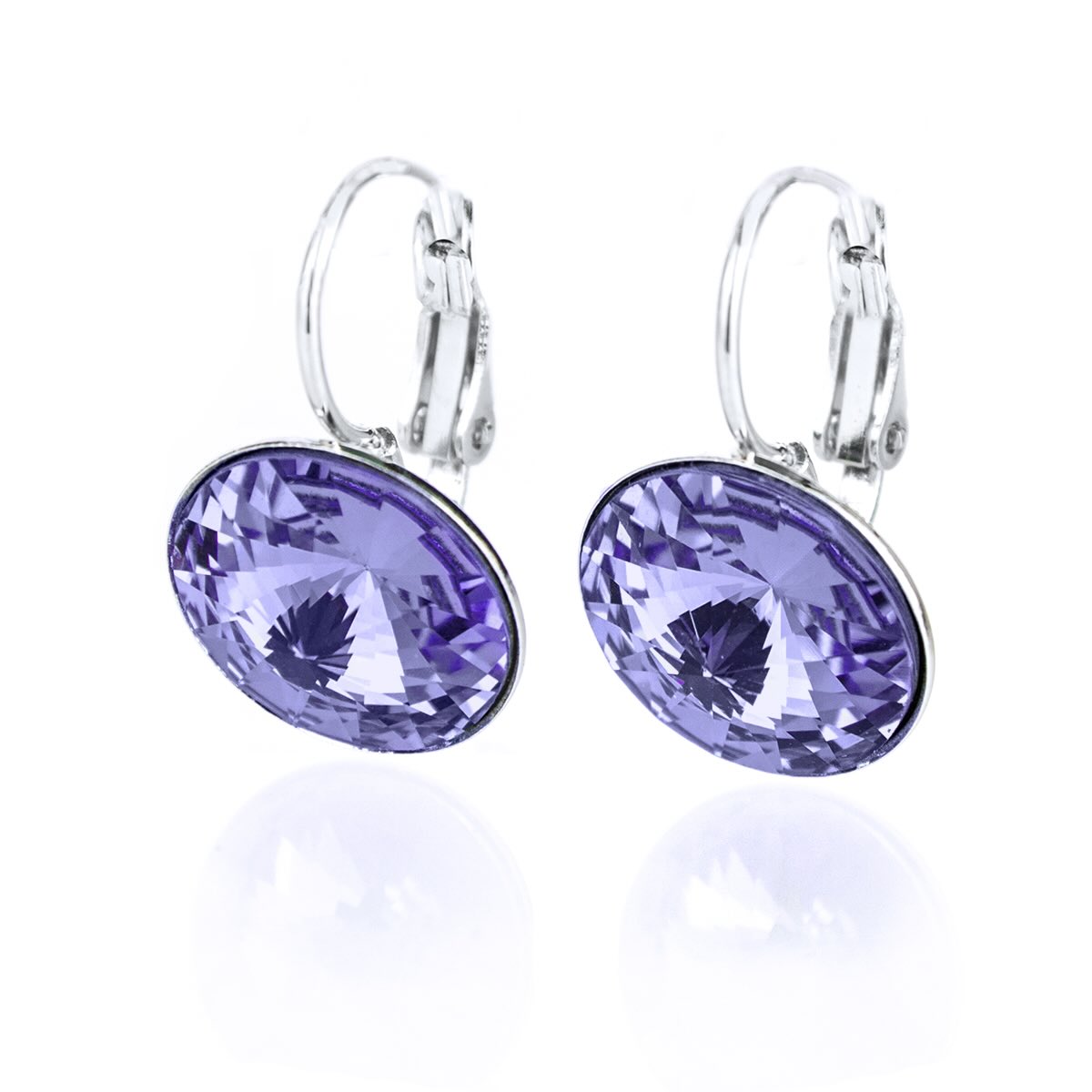 Обици с кристали Голяма ривола панта tanzanite