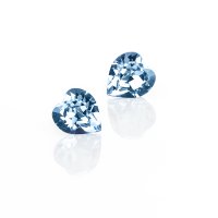 Art.No.aq48846ov- Kристални обици Сърце винт aquamarine  от  