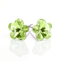 Art.No.p474410ov- Кристални обици винт Цвете 10мм peridot от  