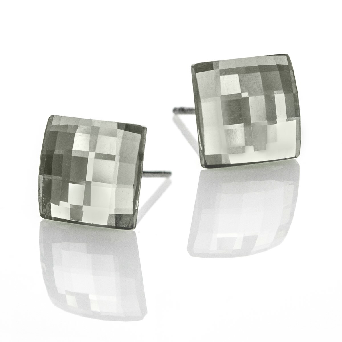 Кристални oбици винт Плочка 8мм silver shade