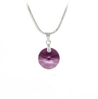 Art.No.am642812- Колие кристално кръгче 12мм amethyst от  