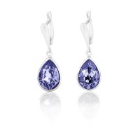 Art.No.tan432014dos- Сребърни висящи обици Капка 14мм tanzanite от  