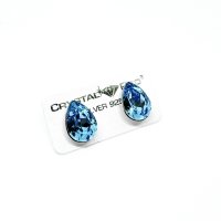 Art.No.aq432014ovs- Сребърни обици винт Капка 14мм aquamarine от  