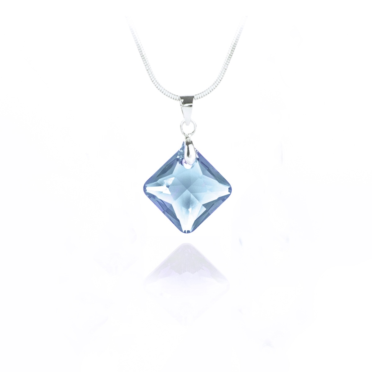 Колие с кристал Ромб 16мм aquamarine