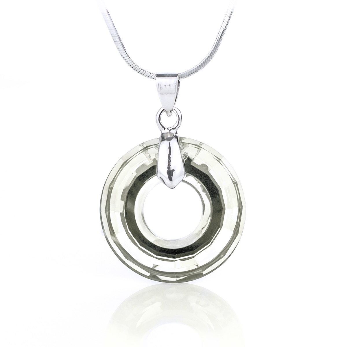 Кристално колие Диск пендант silver shade 