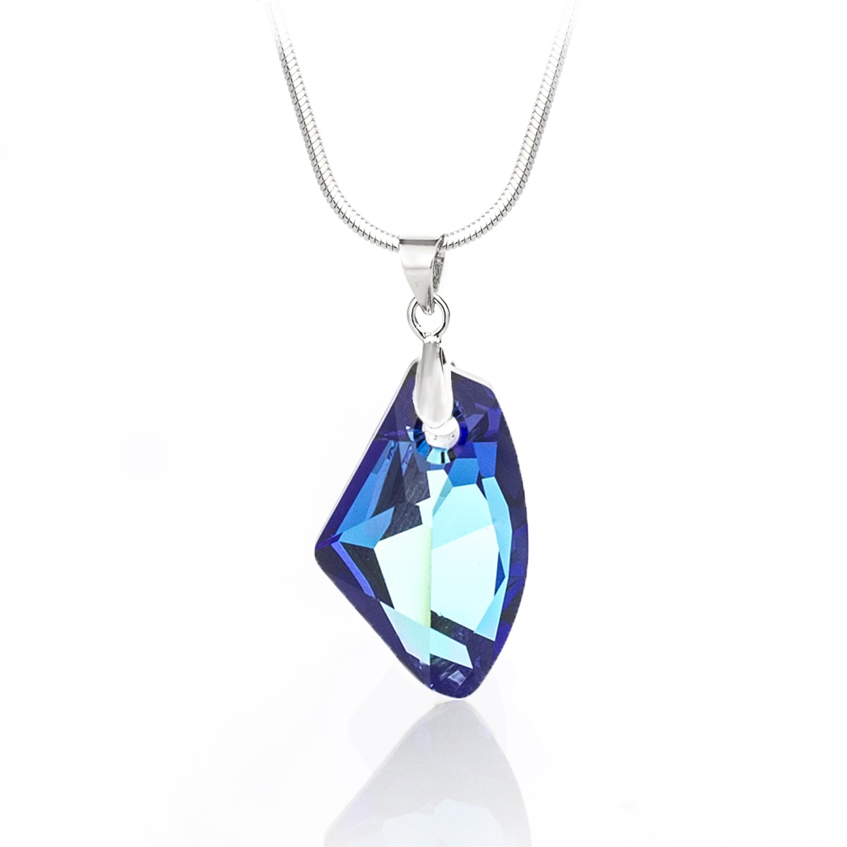 Кристално колие Галактик 27мм bermuda blue