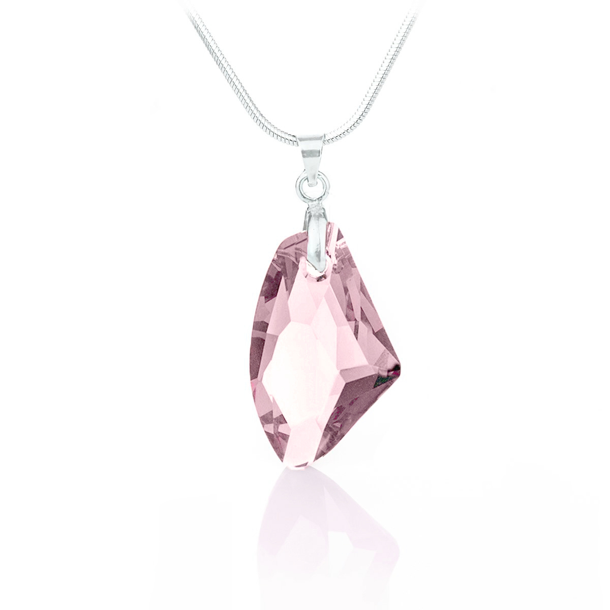 Кристално колие Галактик 27мм light rose