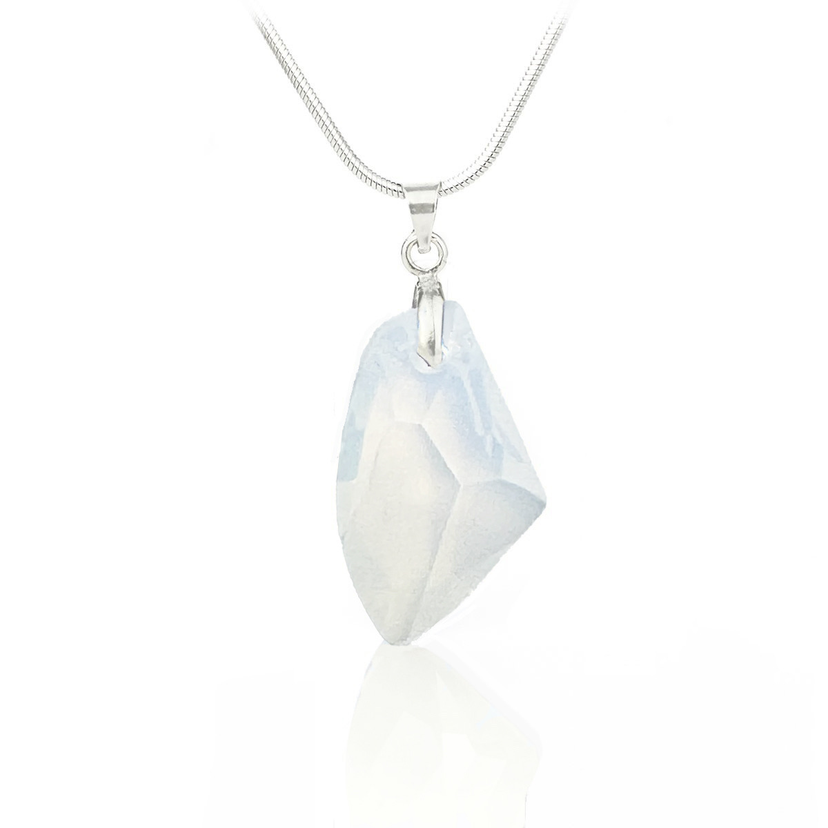 Кристално колие Галактик 27мм white opal