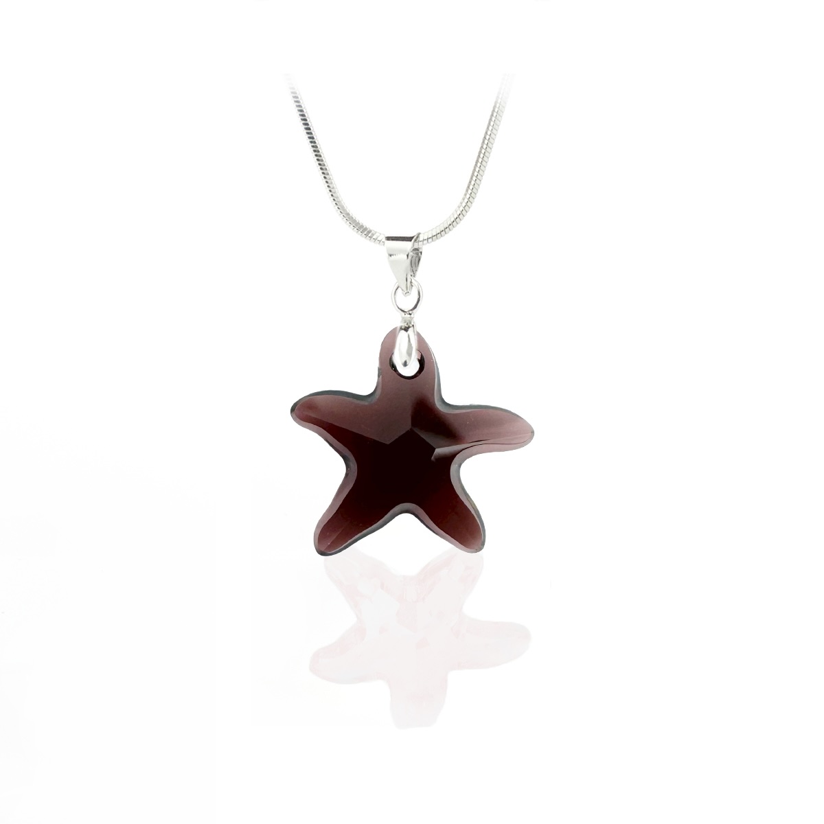 Кристално колие Морска звезда 16мм burgundy 