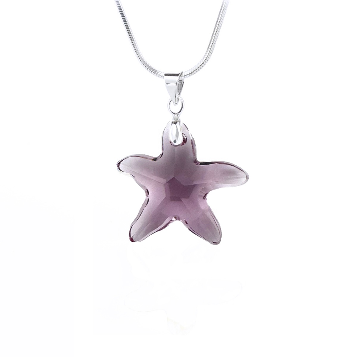 Кристално колие Морска звезда 20мм light amethyst