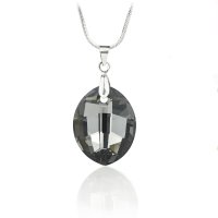 Art.No.sini673423- Кристално колие Листо 23мм silver night  от 