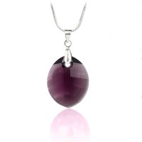 Art.No.am673423- Кристално колие Листо 23мм amethyst от  