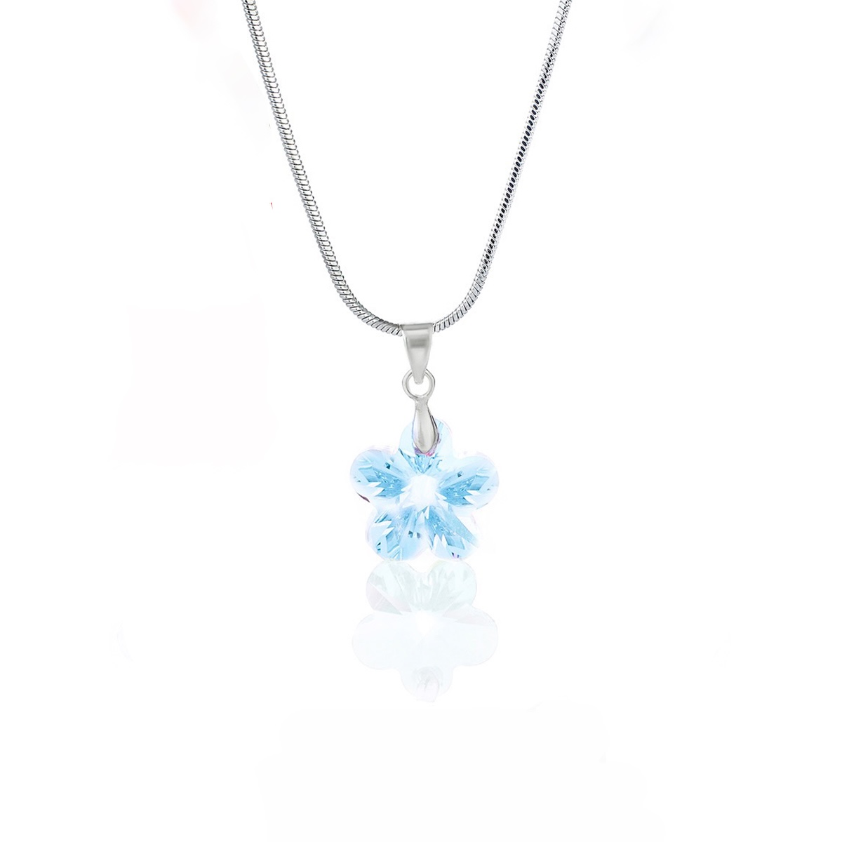 Колие с кристал 14мм Цвете aquamarine