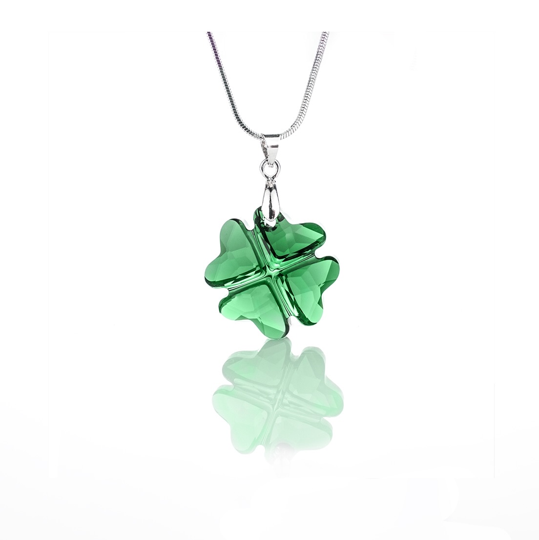 Колие с кристал Детелина 19мм emerald