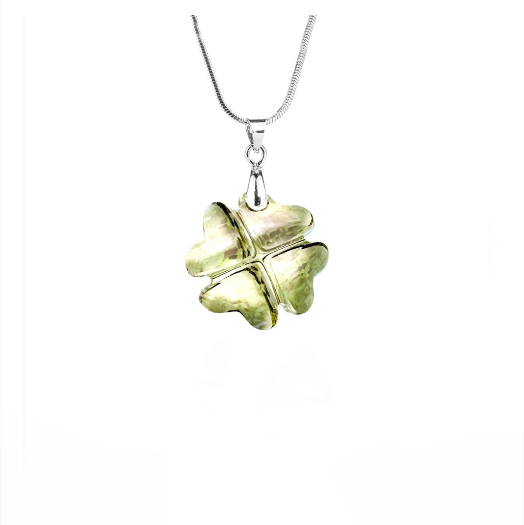 Колие с кристал Детелина 23мм luminous green